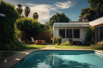 Shots of the backyard and the swimming pool