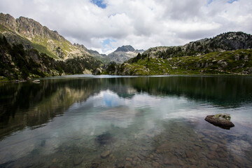 Fototapeta premium Summer landscape in Aiguestortes and Sant Maurici National Park, Spain