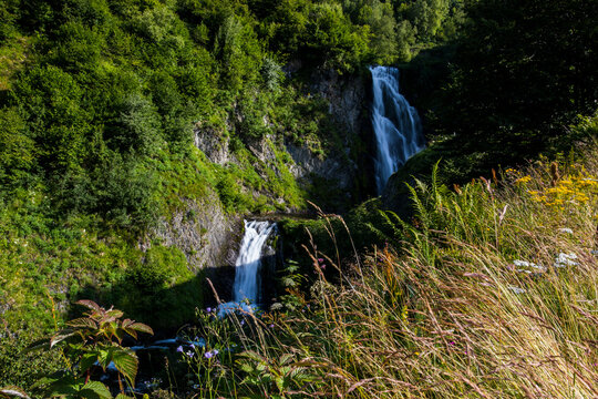 Summer in Sauth Deth Pish waterfall, Val D Aran, Spain