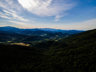 Fototapeta premium Spring landscape in La Vall D En Bas, La Garrotxa, Girona, Spain.