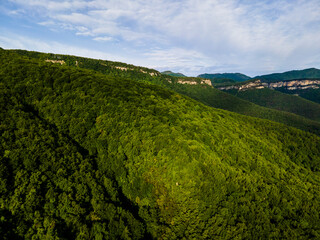 Obraz premium Spring landscape in La Vall D En Bas, La Garrotxa, Girona, Spain.