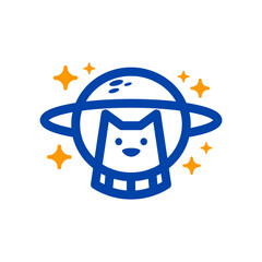 dog astronaut illustration. good for any business related to dog, pet, astronaut or space.