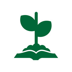Plant and book combination vector icon 