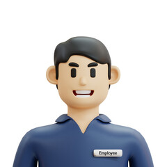 3d rendering Male Employee Character