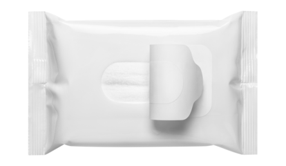 White wet wipes flow pack, cut out