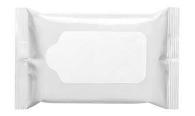 White wet wipes flow pack, cut out
