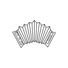 accordion vector illustration on white background. Musical instrument sign