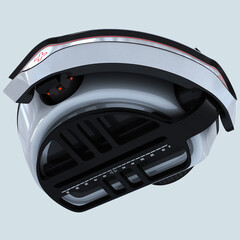 Fototapeta premium Concept design of a smart video camera with stabilization capability. 3D model with elaboration of the main elements of the camera.
