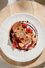 pie with berries on a light background