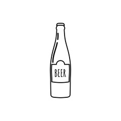 beer bottle vector isolated on white background. 