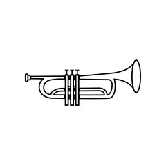  trumpet musical instrument vector illustration on white background. 
