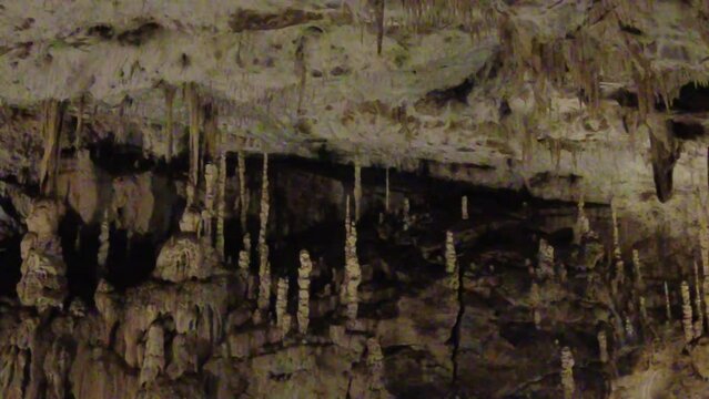 Blansko district, Czech Republic - February 25, 2023: Punkva Caves. Caves Moravian Karst. Stolognites, the underworld.