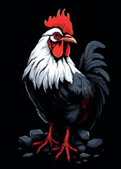 a cartoon of a chicken