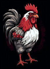 a cartoon of a chicken