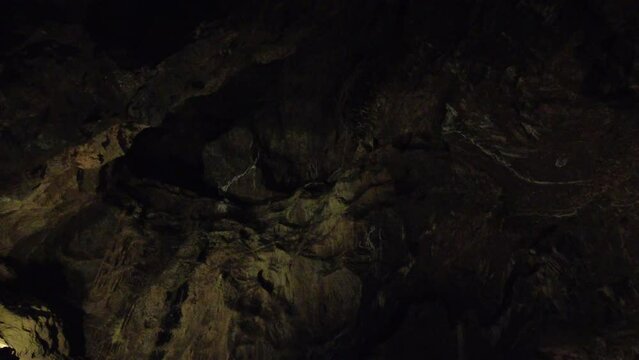 Blansko district, Czech Republic - February 25, 2023: Punkva Caves. Caves Moravian Karst. Stolognites, the underworld.