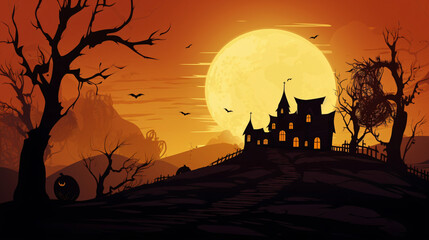 Scary halloween background with area for text