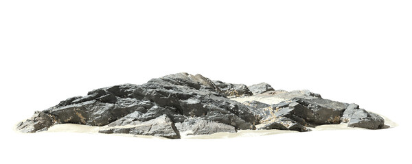 Reef rock beaches on sand seascape transparent backgrounds 3d render png © Krit