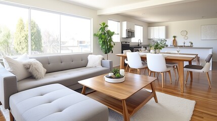 Fototapeta premium comfortable soft sofa decorative cushions spacious