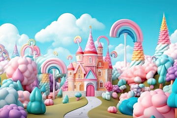 Fantasy Candy Castle Created with Generative AI