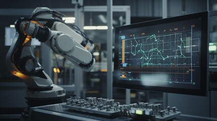 Fototapeta premium Smart modern factory automation using advanced machines, industrial 4.0 manufacturing process