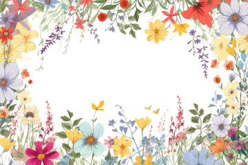Naklejka na ściany i meble colorful wildflowers on background