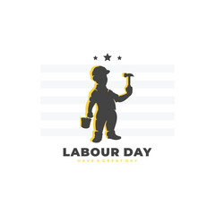  happy labour day concept silhouette vector illustration