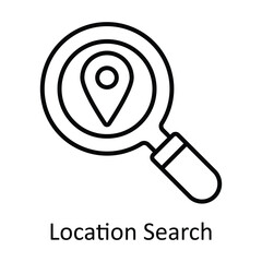 Location Search Outline Icon Design illustration. Map and Navigation Symbol on White background EPS 10 File