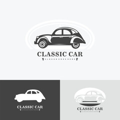 classic old car concept silhouette vector illustration