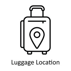 Luggage Location Outline Icon Design illustration. Map and Navigation Symbol on White background EPS 10 File