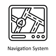 Navigation System Outline Icon Design illustration. Map and Navigation Symbol on White background EPS 10 File