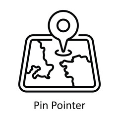 Pin Pointer Outline Icon Design illustration. Map and Navigation Symbol on White background EPS 10 File