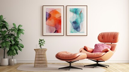 interior poster mock living room armchair