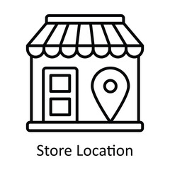 Store Location Outline Icon Design illustration. Map and Navigation Symbol on White background EPS 10 File