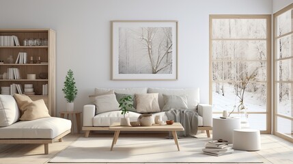 livingroom interior wall mock gray fabric