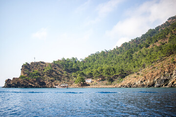 Fototapeta na wymiar Turkish coastline with blue waters