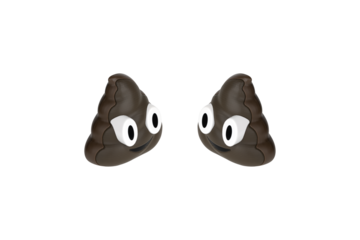 Wireless speaker on a white background. Wireless speaker in the shape of a poop close-up isolated on a white background.