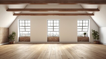 modern contemporary loft  empty room