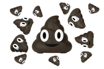Wireless speaker on a white background. Wireless speaker in the shape of a poop close-up isolated on a white background.
