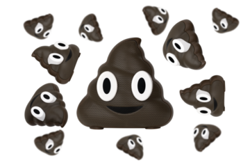 Wireless speaker on a white background. Wireless speaker in the shape of a poop close-up isolated on a white background.