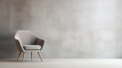modern minimalist interior armchair on empty room