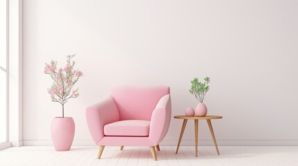 Fototapeta na wymiar modern minimalist interior armchair on empty room