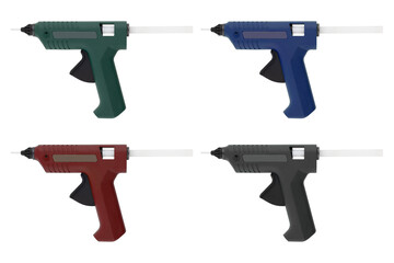 Glue gun on a white background. Electric glue gun close-up on a white background