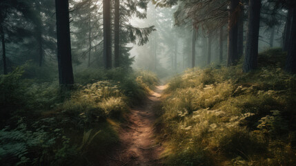 Obraz premium Forest, trees and path