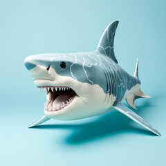 shark doll on white background