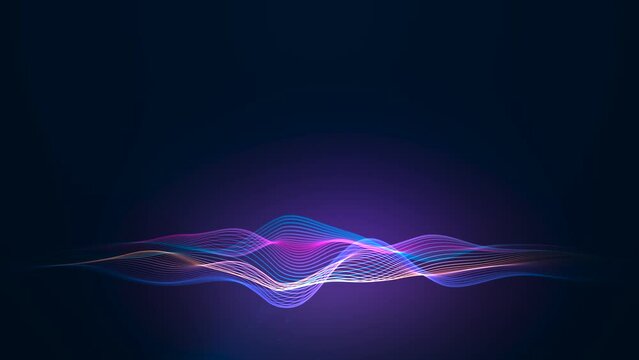 abstract colorful futuristic wave lines animation background, 4k seamless loop backdrop video as technology corporate messages concept