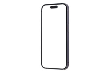 Smartphone with a blank screen on a white background. Smartphone mockup closeup isolated on white background.