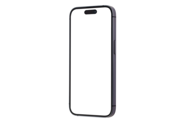 Smartphone with a blank screen on a white background. Smartphone mockup closeup isolated on white background.