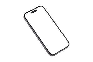 Smartphone with a blank screen on a white background. Smartphone mockup closeup isolated on white background.