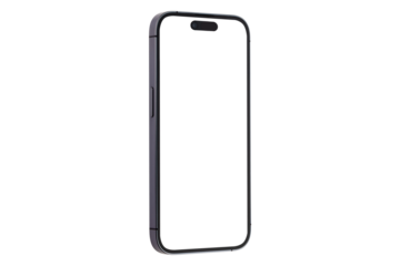 Smartphone with a blank screen on a white background. Smartphone mockup closeup isolated on white background.