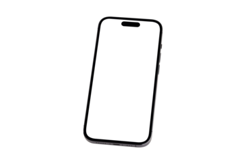 Smartphone with a blank screen on a white background. Smartphone mockup closeup isolated on white background.